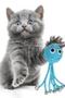 ®2 Pieces Plush Soft Colorful Straw Blue Octopus Pet Toy with Bells - 6