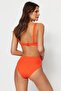 Kırmızı Cut Out Detaylı Hipster Yüksek Bel Bikini Altı TBESS20BA0184 - 4