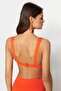 Kırmızı Cut Out Detaylı Üçgen Kaplı Bikini Üstü TBESS20BU0202 - 5