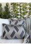 Smoked Dark Gray Living Room Cushion Cover with Shiny Detail