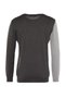 Anthracite Slim Fit Slim-Fit Crew Neck Paneled Knitwear Color-Block Sweater Tmnaw21Kz0566 - 8