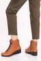 Women's Genuine Leather Non-Slip Wedge Heel Zippered Boots Esfa.2451 - Tan - 40 - 5
