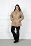 Women's Mink Bag Pocket Quilted Wool Large Size Coat - 4