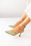Lace-Up Stiletto Pointed Toe Women's Heeled Shoes - 6