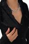 Women's Black Faux Fur Knitted Cardigan with Removable Collar - 2