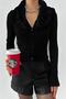 Women's Black Faux Fur Knitted Cardigan with Removable Collar - 4