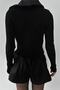 Women's Black Faux Fur Knitted Cardigan with Removable Collar - 5