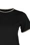 Siyah %100 Pamuk Kontrast Dikiş Detaylı Basic Bisiklet Yaka Örme T-Shirt TWOSS19AD0085 - 7