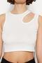 Black-White 2-Pack Cut Out Detailed Fitted Crop Ribbed Flexible Knitted Tank Top TWOSS23AL00006 - 4