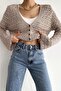 Women's Standard Size Buttoned Openwork Detailed Knitwear Cardigan - 6