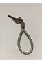 Sparkling Silver Gray Keychain with Stones Car Home Keyring