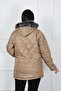 Women's Mink Bag Pocket Quilted Wool Large Size Coat - 3