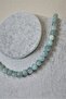 Certified 8 Mm Aquamarine Natural Stone Necklace - 2