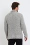 Men's Gray Thick Honeycomb Pocket Detailed Knitwear Cardigan-hrk3451r03l - 5