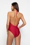 Burgundy Halter Neck Cut Out Detailed Regular Leg Swimsuit Tbess23Ma00192 - 6