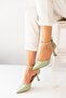 Lace-Up Stiletto Pointed Toe Women's Heeled Shoes - 7