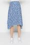 Indigo Patterned Flounced Asymmetrical High Waist Midi Stretchy Knitted Skirt TWOAW20ET0440 - 3