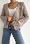 Women's Standard Size Buttoned Openwork Detailed Knitwear Cardigan - 5