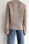 Women's Standard Size Buttoned Openwork Detailed Knitwear Cardigan - 7