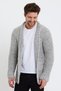 Men's Gray Thick Honeycomb Pocket Detailed Knitwear Cardigan-hrk3451r03l - 3