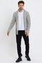 Men's Gray Thick Honeycomb Pocket Detailed Knitwear Cardigan-hrk3451r03l - 4