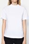 Beyaz-Siyah 2'li Paket %100 Pamuk Basic Dik Yaka Örme T-Shirt TWOSS20TS1500 - 5