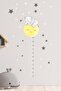Baby Room Height Meter Yellow Star Elephant Wall Sticker Set