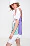 Women's Powder Crew Neck Digital Printed Side Slit Sweatshirt MDA-1106 - 6