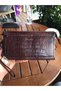 Women's Genuine Leather Brown Crocodile Handbag