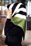 Women's Twill Silk Scarf Black Khaki