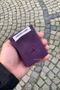 Unisex Purple Genuine Leather Mechanism Wallet - 5