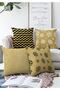 4-Piece Double Sided Special Gold Design Digital Printed Raschel Knitted Pillow Throw Pillow Cover Set 55x55cm