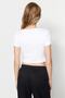 Black-White 2 Pack Fitted Crop Crew Neck Ribbed Stretchy Knitted Blouse TWOSS22BZ0734 - 4