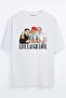 Harmandar Kim Jong Un - Trump - Putin Hooks Printed Unisex Black - White Oversize T-shirt