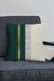 Green Woven Premium Thai Feather Fabric Gold Striped Double Sided Throw Pillow Pillow Case Krl1095