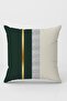 Green Woven Premium Thai Feather Fabric Gold Striped Double Sided Throw Pillow Pillow Case Krl1095 - 2