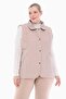 Women's Quilted Lined Vest Light Beige Large Size 1028 - 2