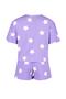 Lilac 100% Cotton Star Pattern Shorts Knitted Pajamas Set Thmss22Pt0501 - 8