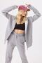 Women's Oversize Zipper Hooded Gray Sweatshirt - 2