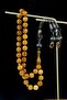 Sphere Cut Fire Amber Rosary with Silver Tassels - 2