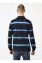 Men's Navy Blue Sweatshirt - Polo Neck and Cudel - 4