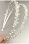 Double Pearl Crystal Bridal Tiara Hair Accessory