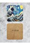 Van Gogh Themed Wooden Coasters Wooden Printed Coasters Set of 6 (9 X9CM) - 8