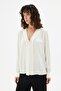 Long Sleeve Blouse with Accessory Detail - 3