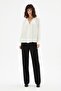 Long Sleeve Blouse with Accessory Detail - 4