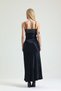 Viscose Satin Fabric Sequined Adjustable Strap Long Dress - Black (Evening Dress, Event & Graduation) - 8