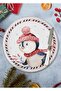 New Year's Penguin Stoneware Round Serving Plate 30cm New014