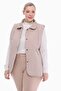 Women's Quilted Lined Vest Light Beige Large Size 1028 - 3