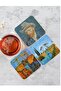 Van Gogh Themed Wooden Coasters Wooden Printed Coasters Set of 6 (9 X9CM) - 7