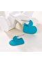 Design Blue 2 cm Long Heart Earrings - 2